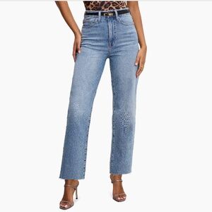 NWT Good American Good Boy straight leg high rise jean